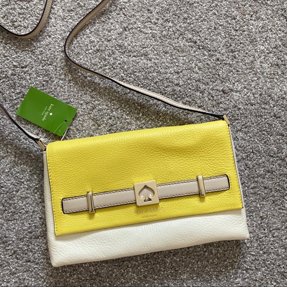 Kate spade heart two tone leather NWT crossbody bag - Picture 1 of 10